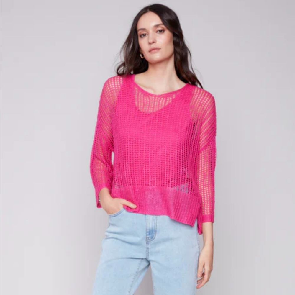 💕 Charlie B fishnet crochet sweater